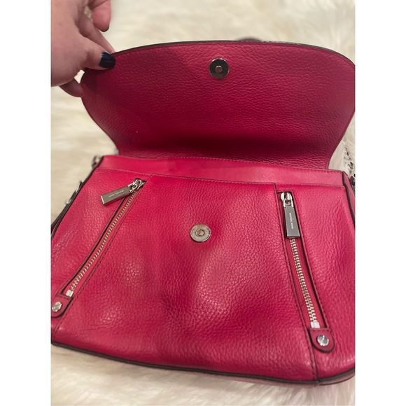 Michael Kors pink chain strap medium satchel with lots of interior pocket - Picture 3 of 12